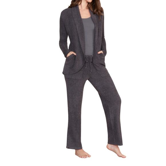 Barefoot Dreams CozyChic Lite Cardigan Medium Feather Soft Open Front Pockets - Picture 6 of 7